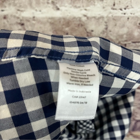 Talbots Blue Check Button Front Cotton Long Sleeve Shirt - Picture 9 of 9